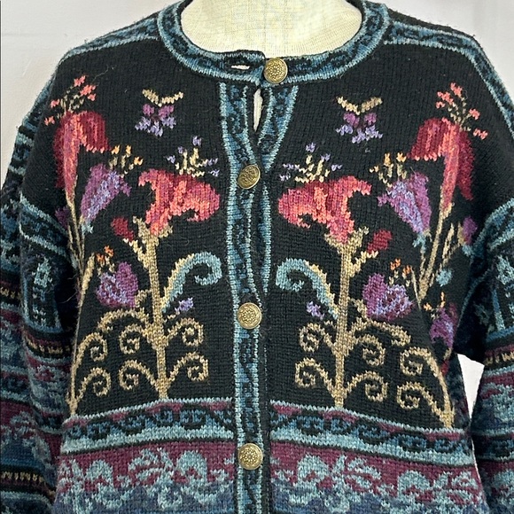 Icelandic Design Sweaters - Icelandic Design Fair Isle Knit Cardigan Sweater